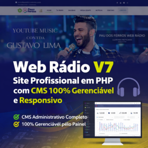 Web Rádio V7 – Site Profissional em PHP Gerenciável e Responsivo